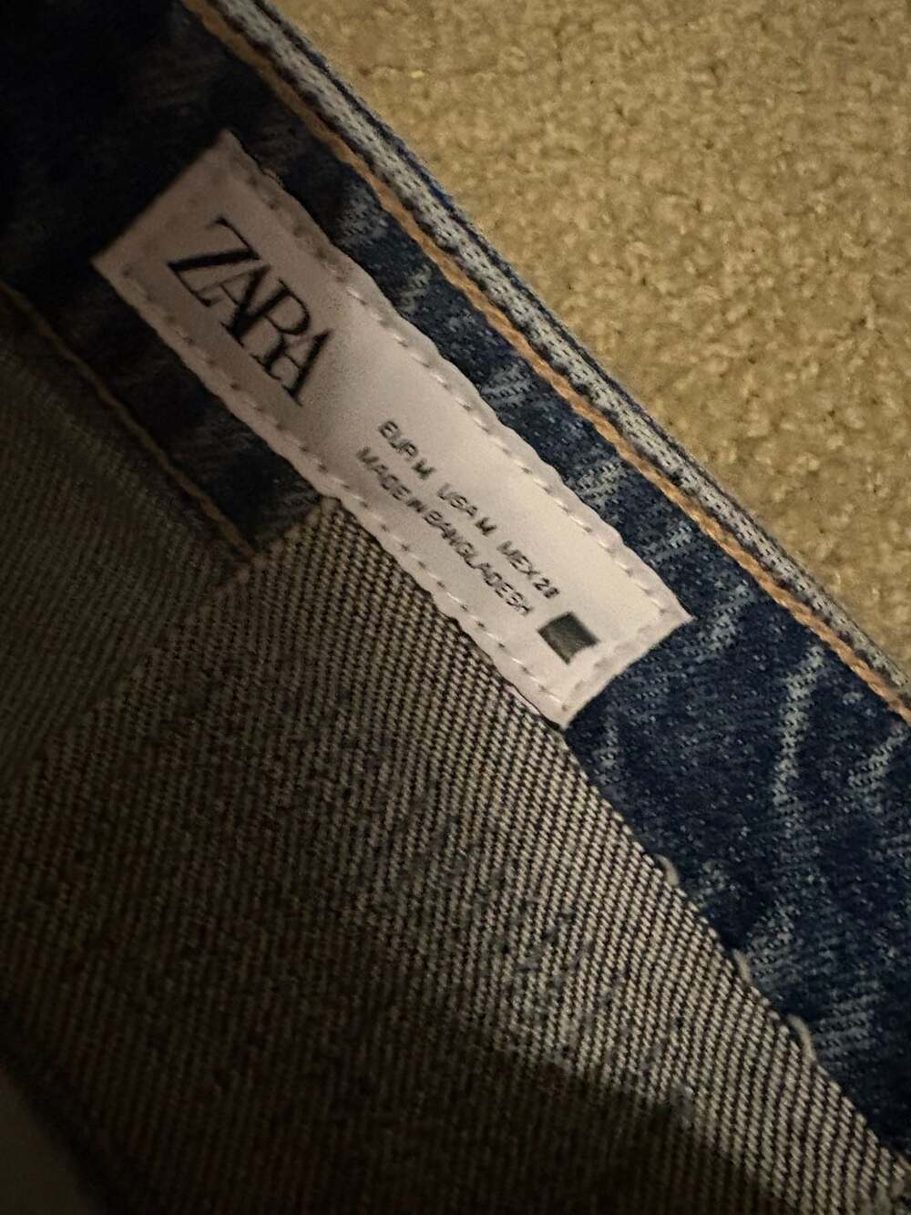 ZARA Patchwork Slit Denim Maxi Skirt Size M - Picture 3 of 5